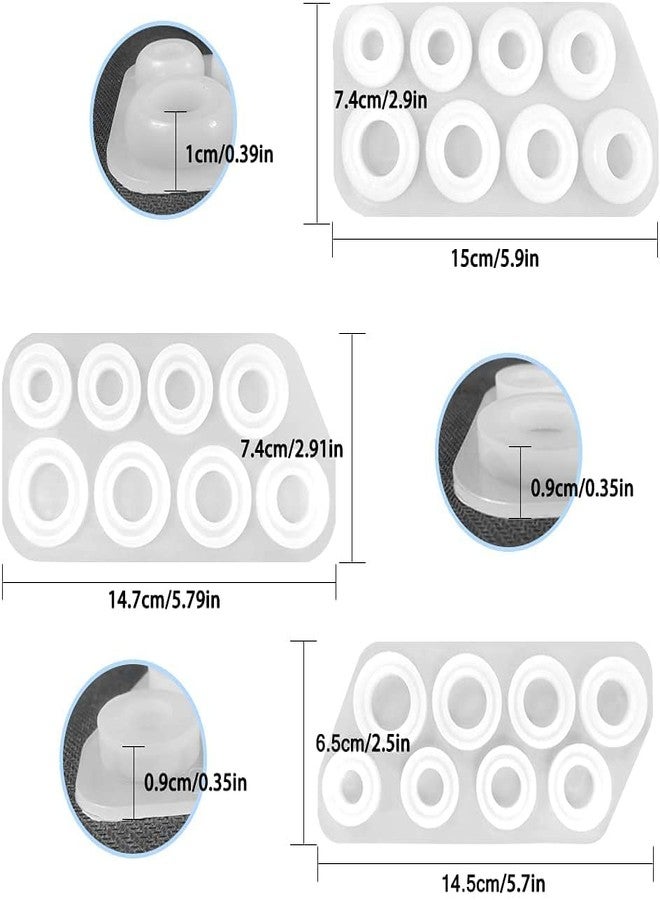 SNOOGG Silicone Pack 3 Ring Mold, 15mm to 22mm Ring Jewelry Casting Mold, Easy De-Molding, Modern Style, Perfect for Resin Art, Adult, Female, All Seasons - Image 4